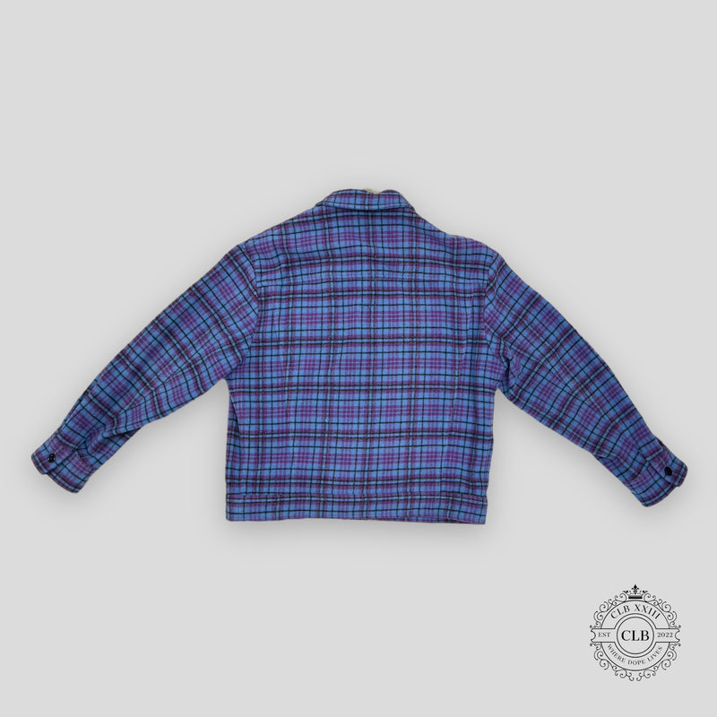 Louis Vuitton Plaid Trucker Jacket in Blue / Purple