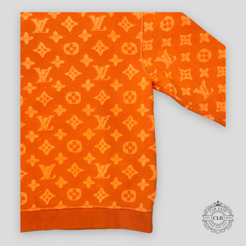 Louis Vuitton Monogram Jacquard Crew Neck Sweatshirt Xs Orange