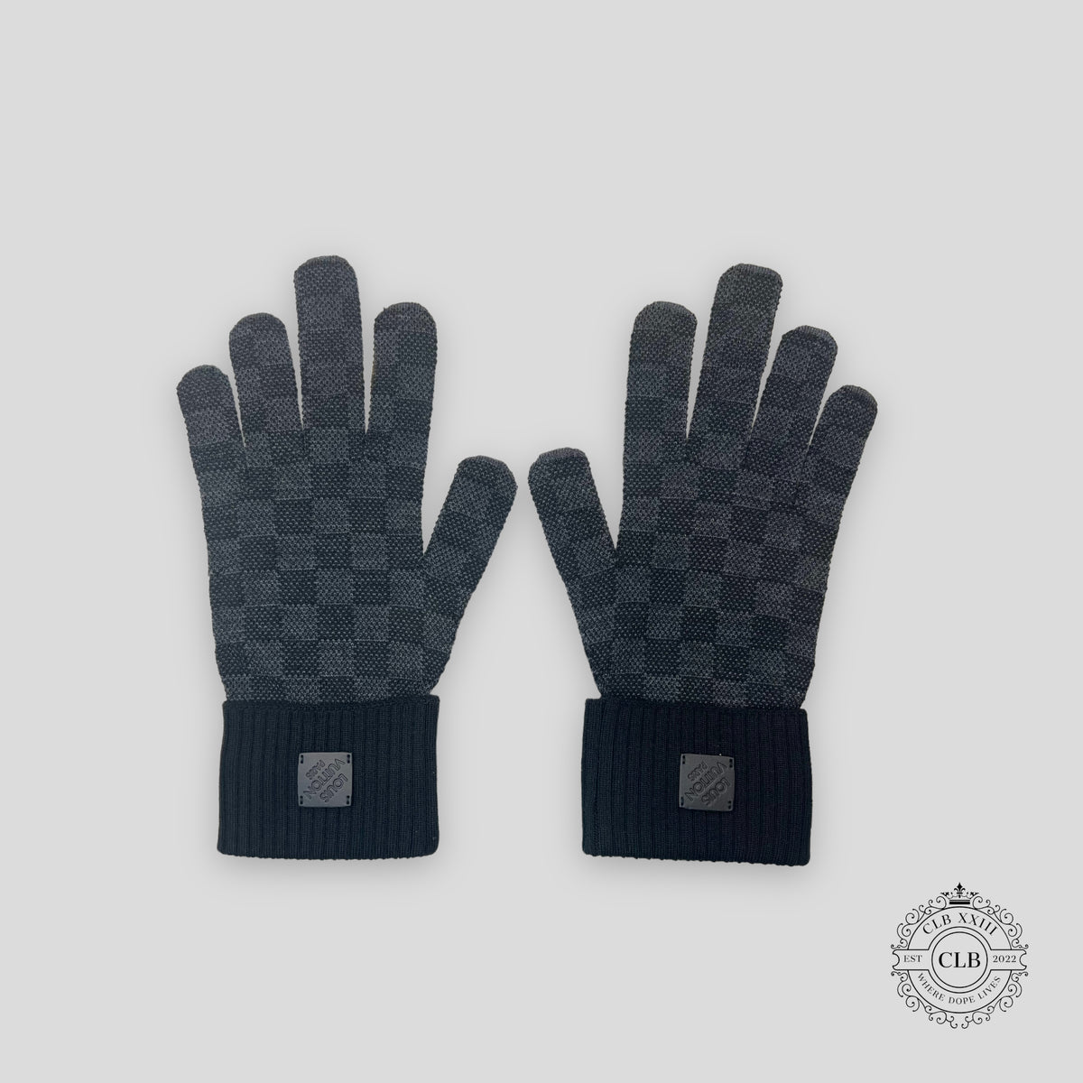 LOUIS VUITTON PETIT DAMIER GLOVES - BLACK