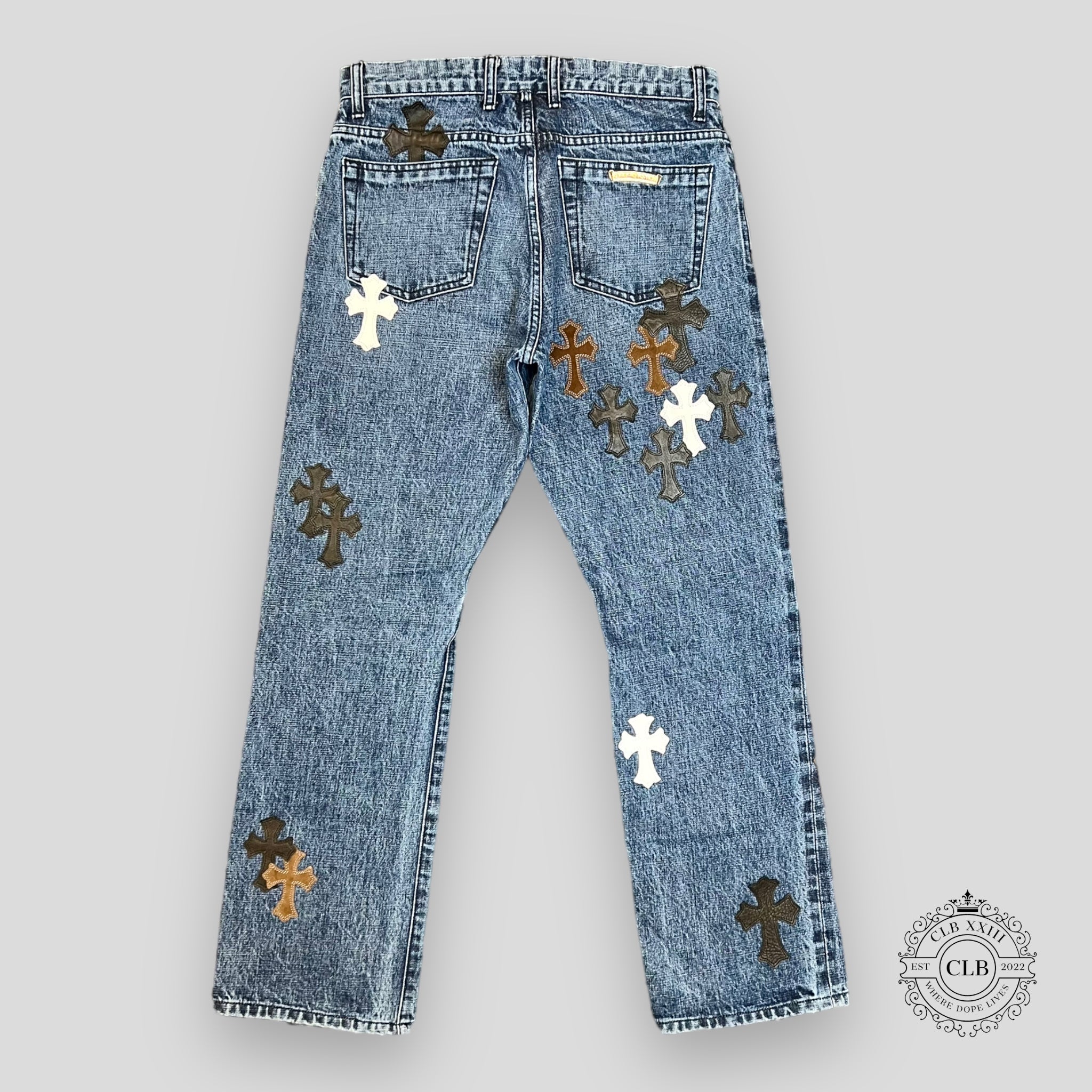 【Chrome Hearts】Flare Knees Damage Denim Chrome Hearts】Flare Knees Damage Denim Chrome Hearts