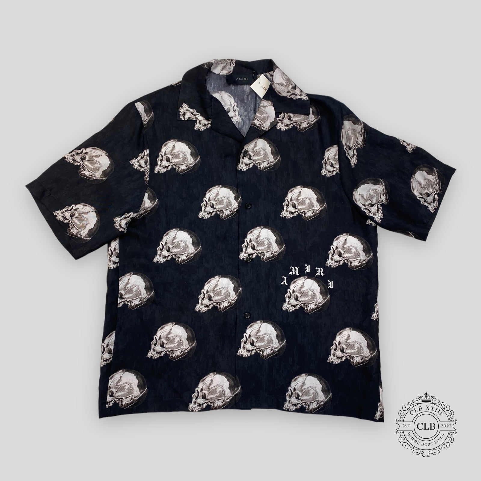 Amiri All Over Skull Shirt in Black
