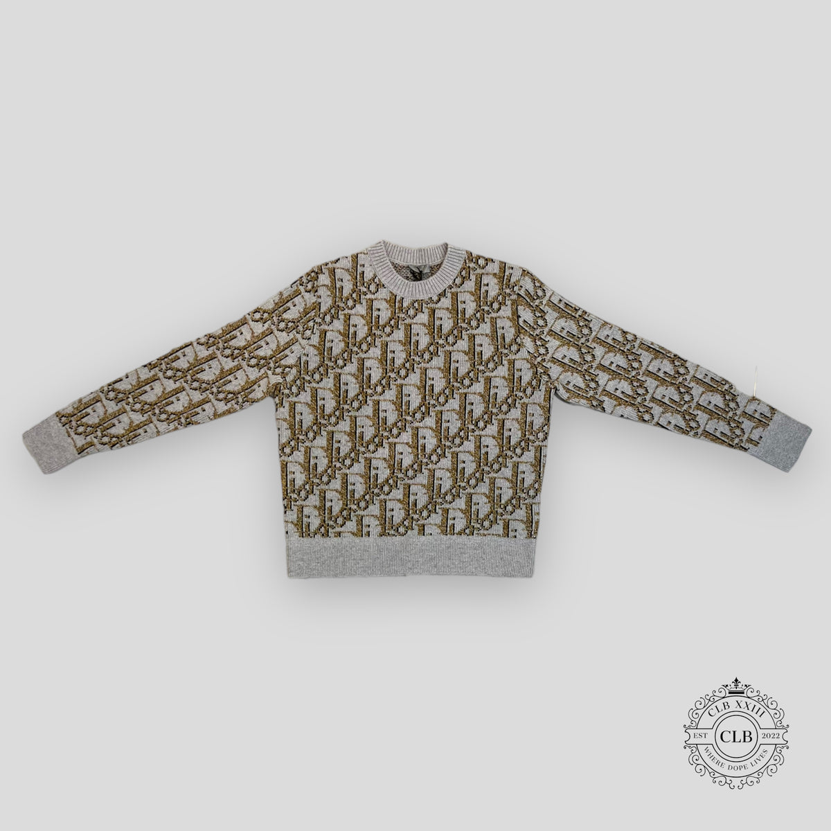 Dior Oblique Knit Sweater in Grey