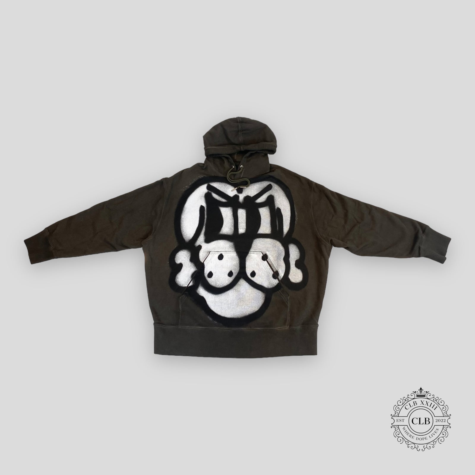 GIVENCHY CHITO OVERSIZED HOODIE - ARMY GREEN