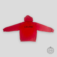 Celine Homme Logo Hoodie in Red