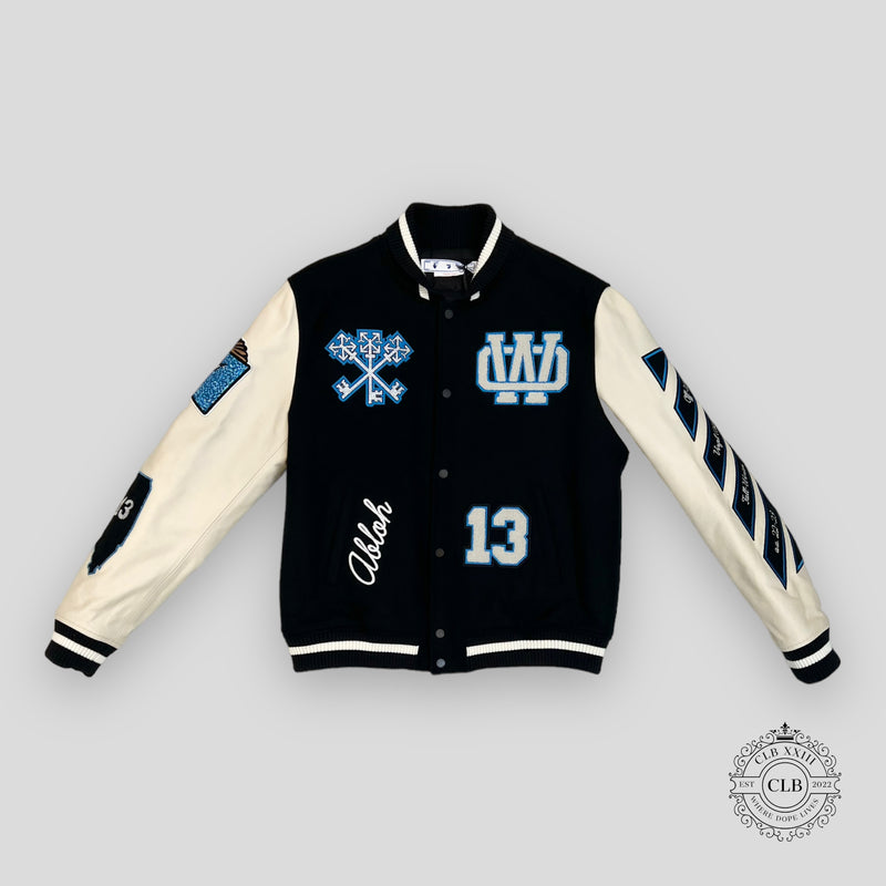 OFF-WHITE VIRGIL ABLOH VARSITY JACKET - BLACK