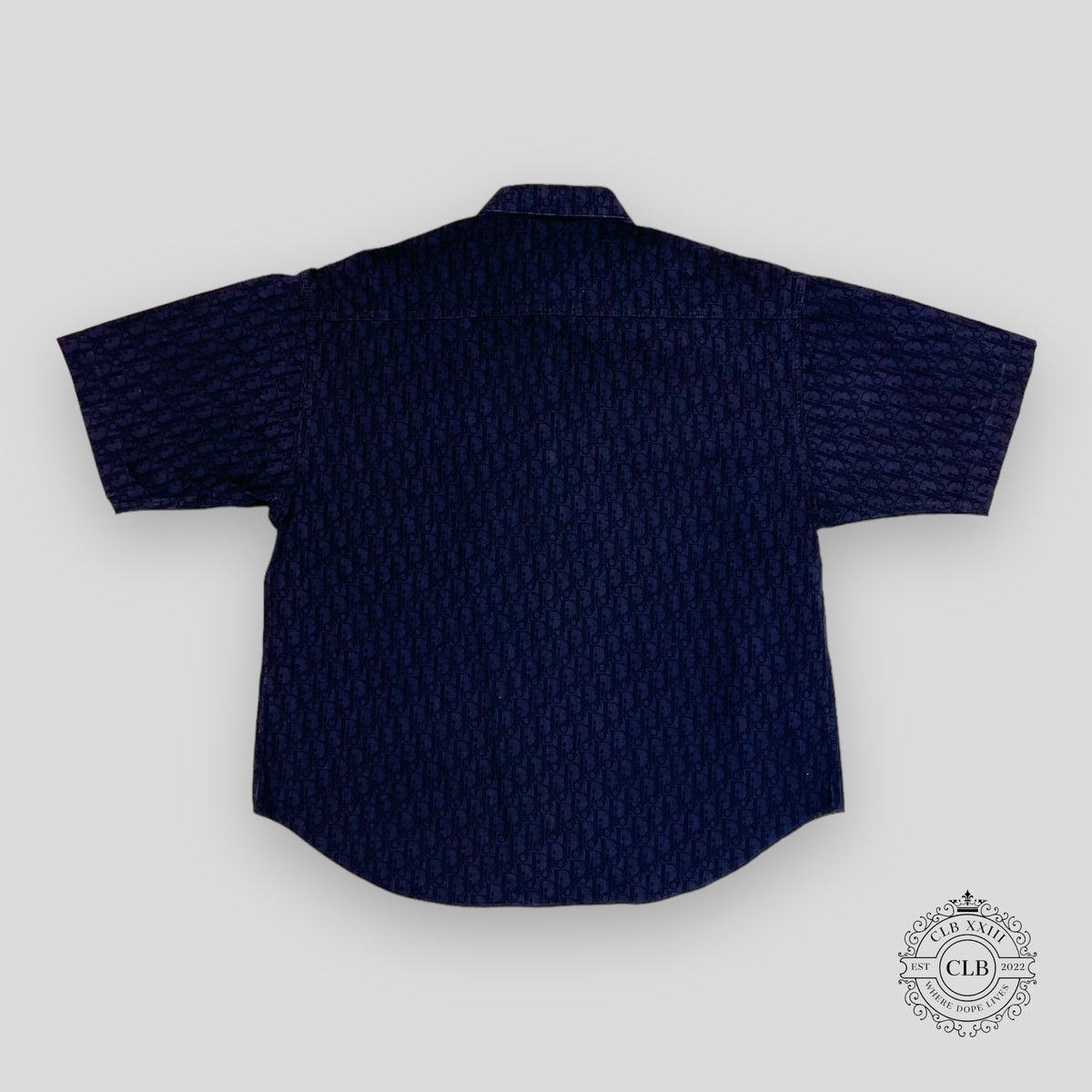 DIOR DENIM LOGO WORK BUTTON UP - BLUE