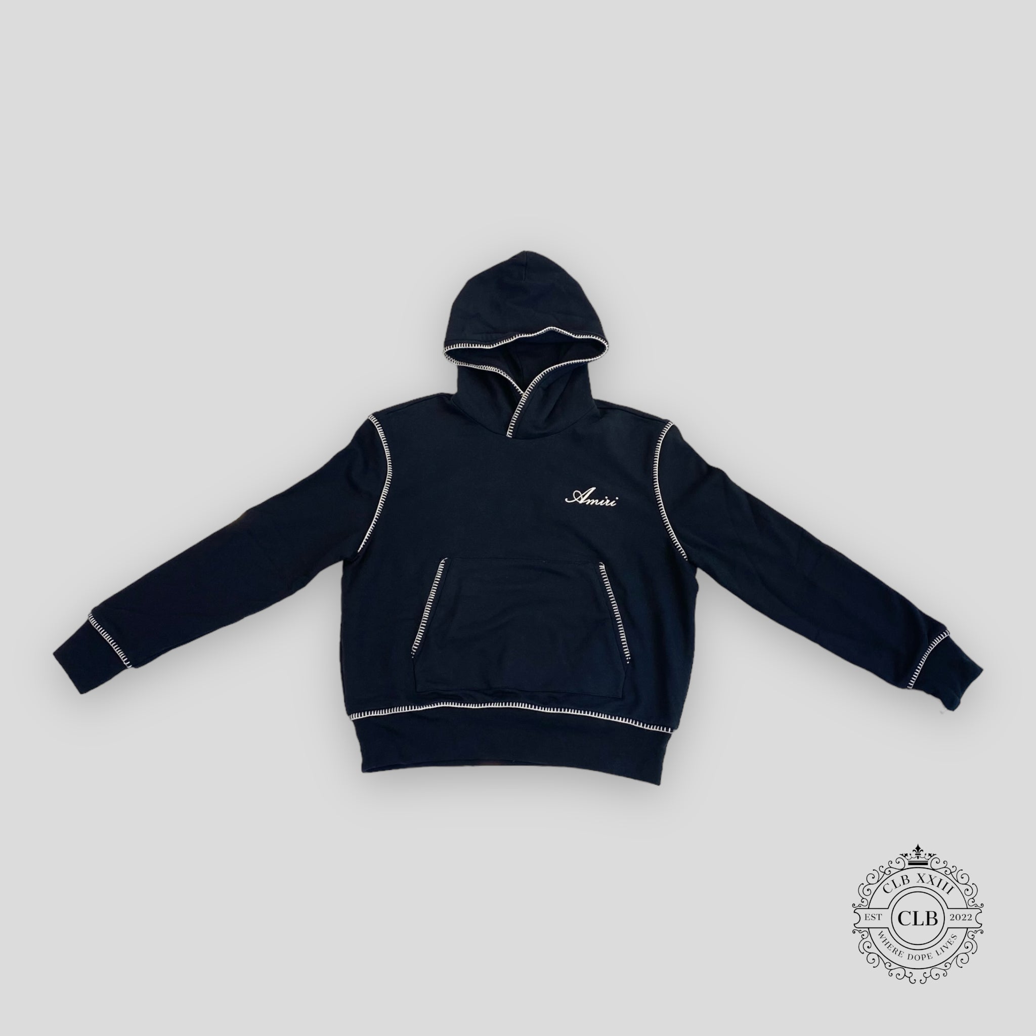 AMIRI STITCH LOGO HOODIE - BLACK
