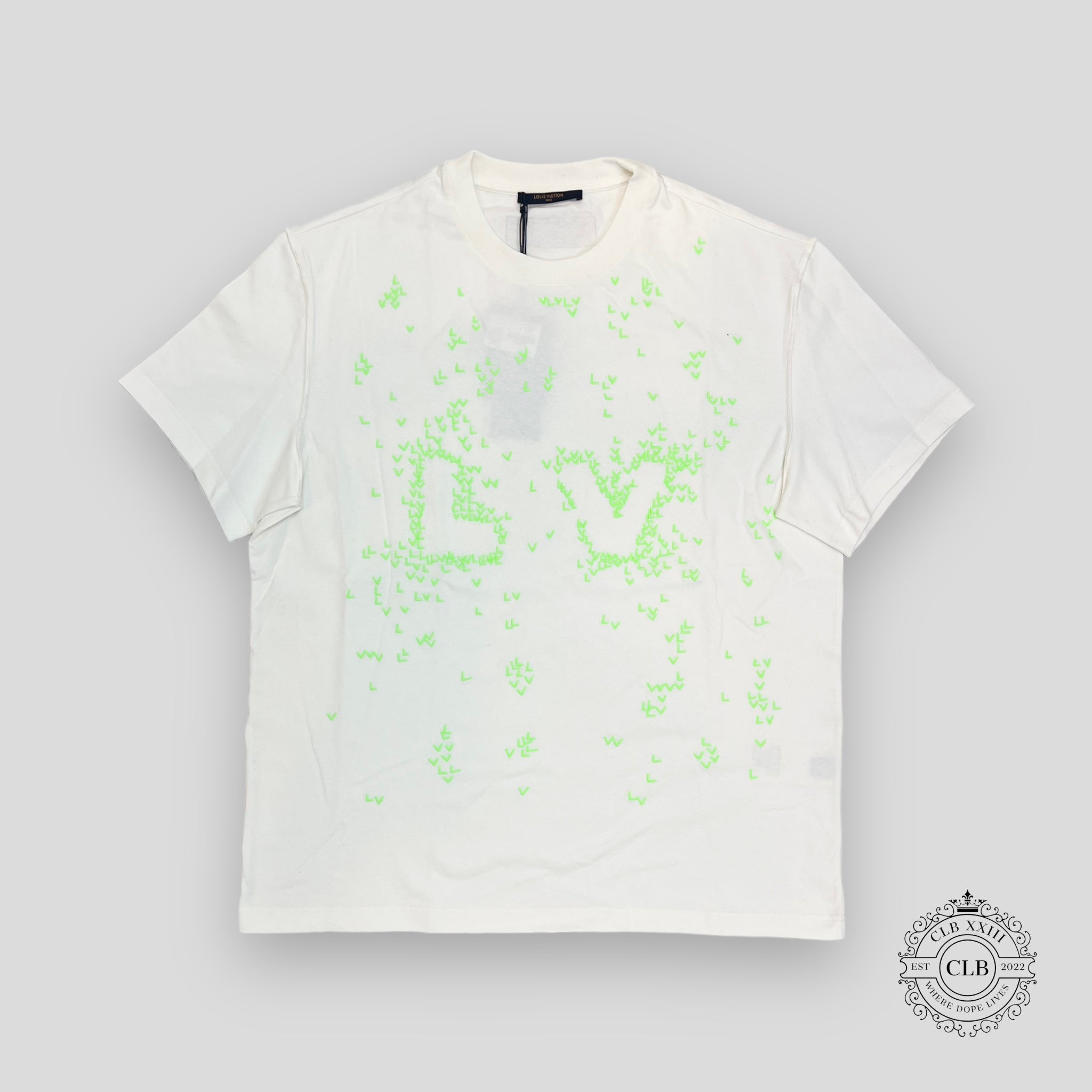 LOUIS VUITTON LV SPREAD EMBROIDERY T-SHIRT - WHITE/GREEN