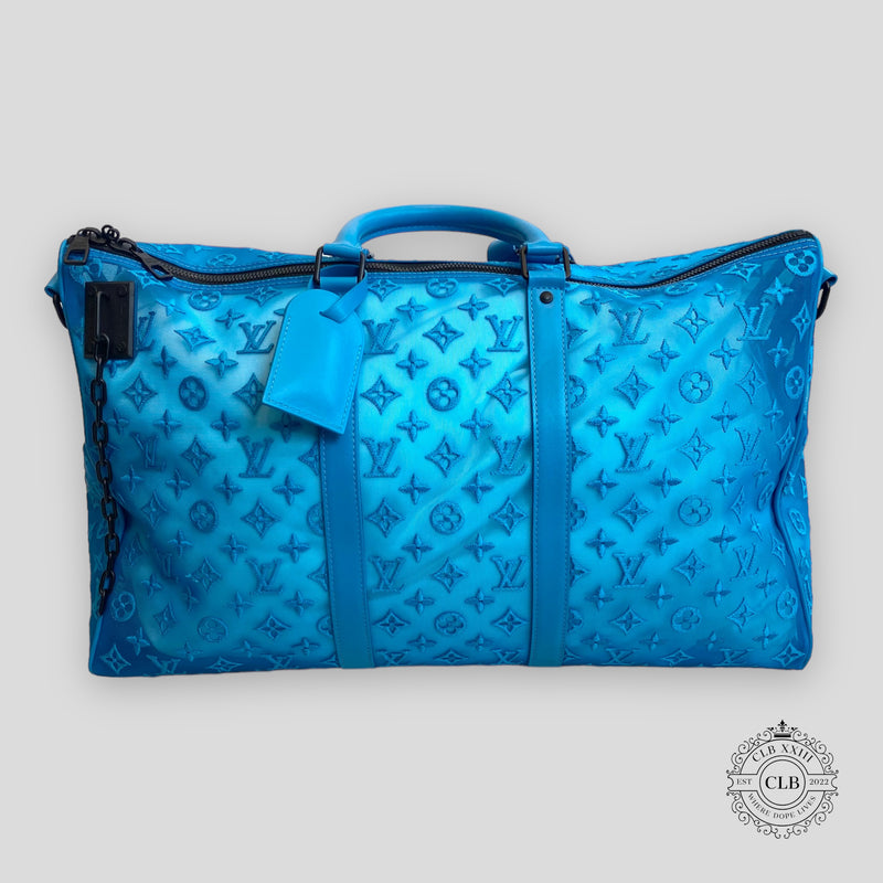 Louis Vuitton Mesh Keepall Bandouliere 50 in Blue