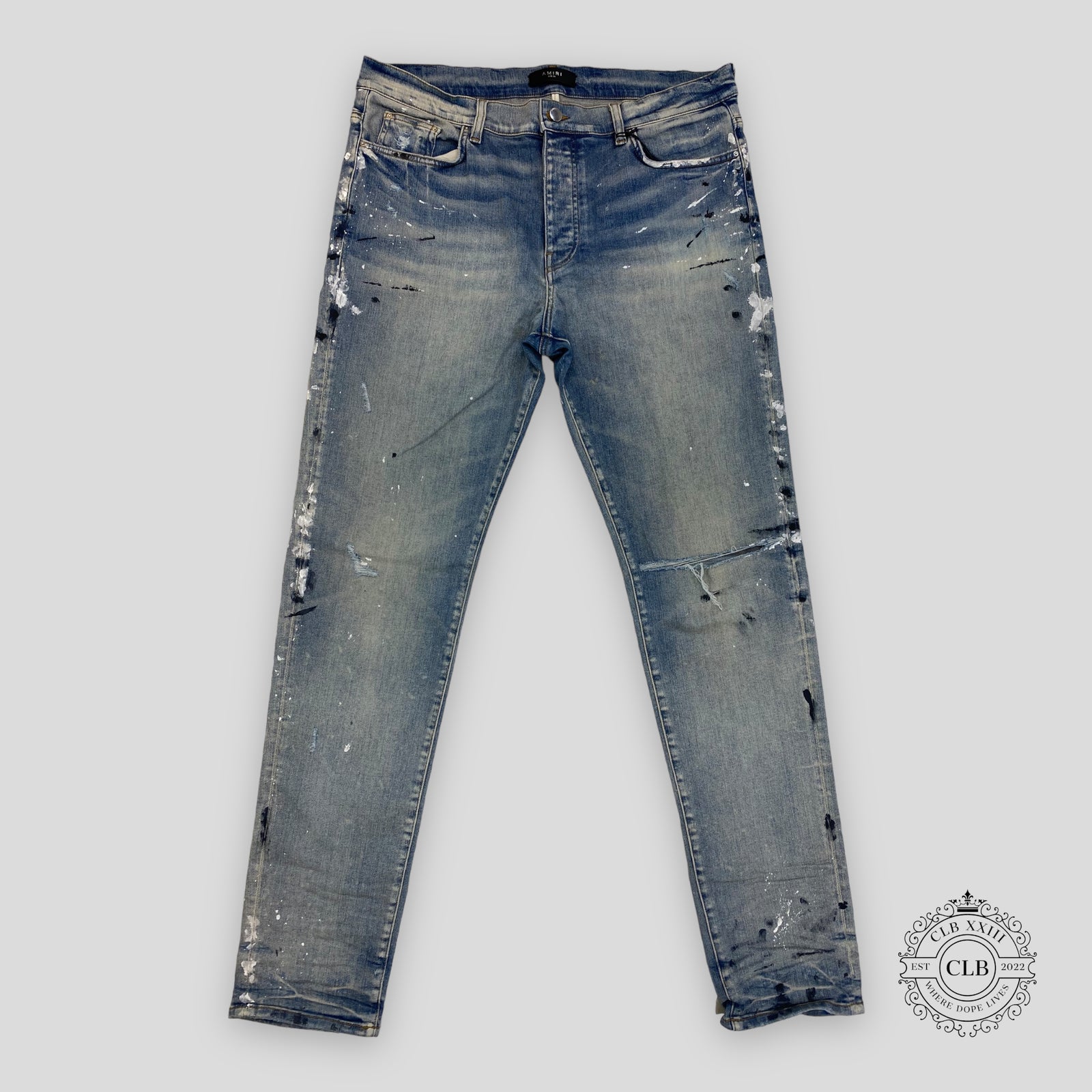 Amiri Paint Splatter Jeans - Clay Indigo