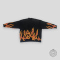 PALM ANGELS GRAFFITI FLAMES CREWNECK - BLACK