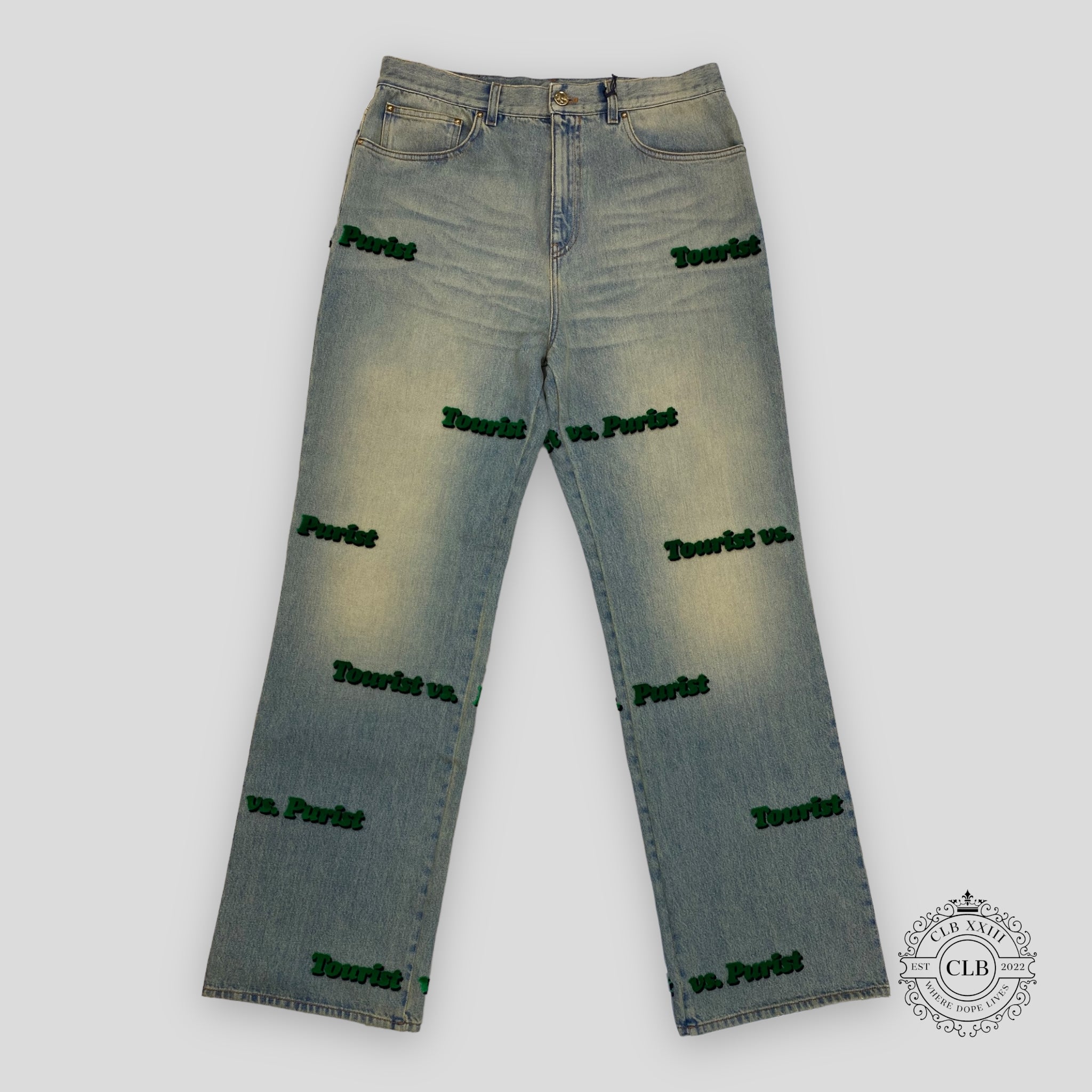 LOUIS VUITTON BAGGY TOURIST VS. PURIST TUFFETAGE JEANS