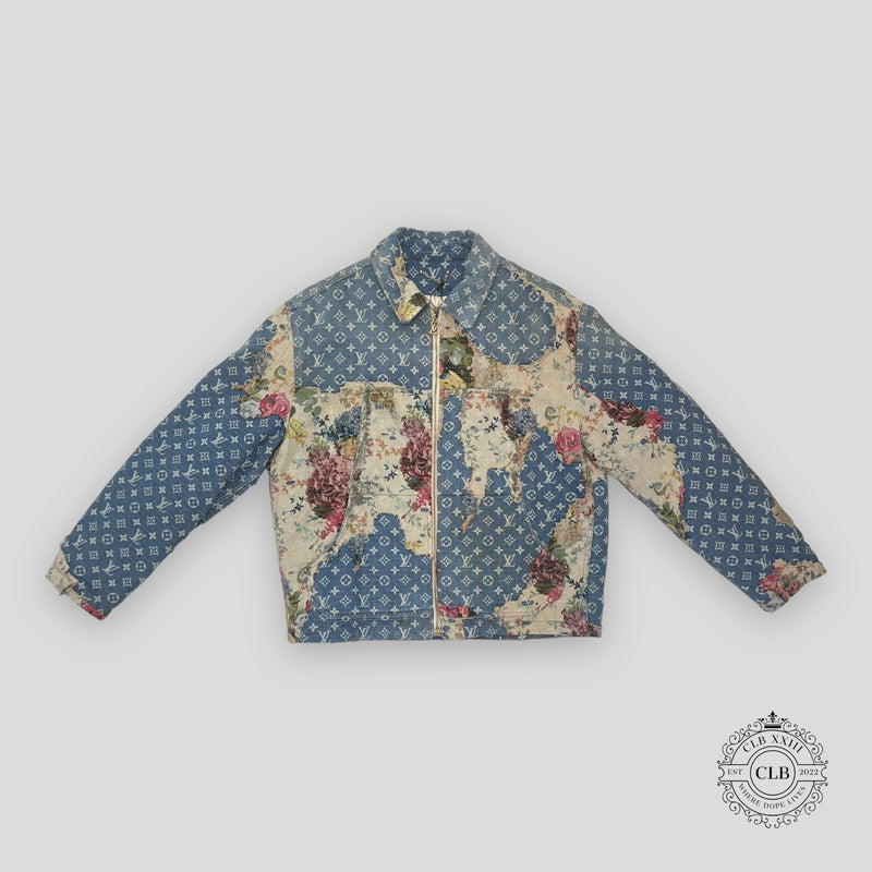 LOUIS VUITTON DESTROYED WORKWEAR DENIM JACKET - BLUE